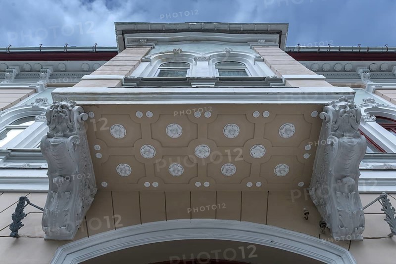 Bay window of a historic 19th century house, Cluj-Napoca, Transylvania, Romania