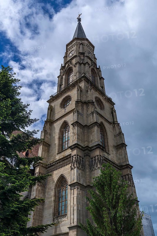 St. Michael's Church Tower, Gothic Hall Church, 14th Century, Cluj-Napoca, Transylvania, Romania