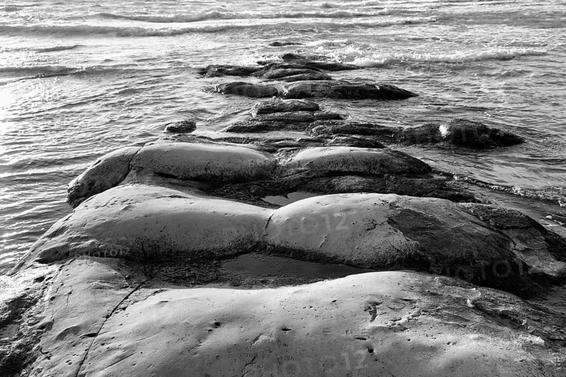 Rocky coast, Lido Scala dei Turchi, monochrome, Realmonte, Agrigento, Sicily, south coast, Mediterranean, Italy