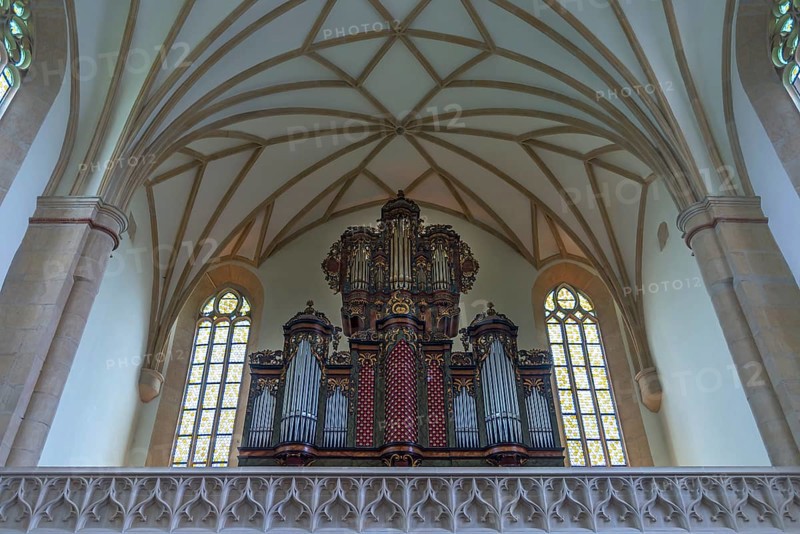 Organ gallery of the Hungarian Reformed Church, late Gothic hall church, 1486-1510, Cluj-Napoca, Transylvania, Romania