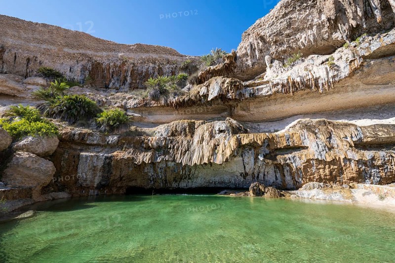Wadi Shuwaymiyah Limestone Gorge, freshwater pool, Dhofar, Oman Dhofar, Oman