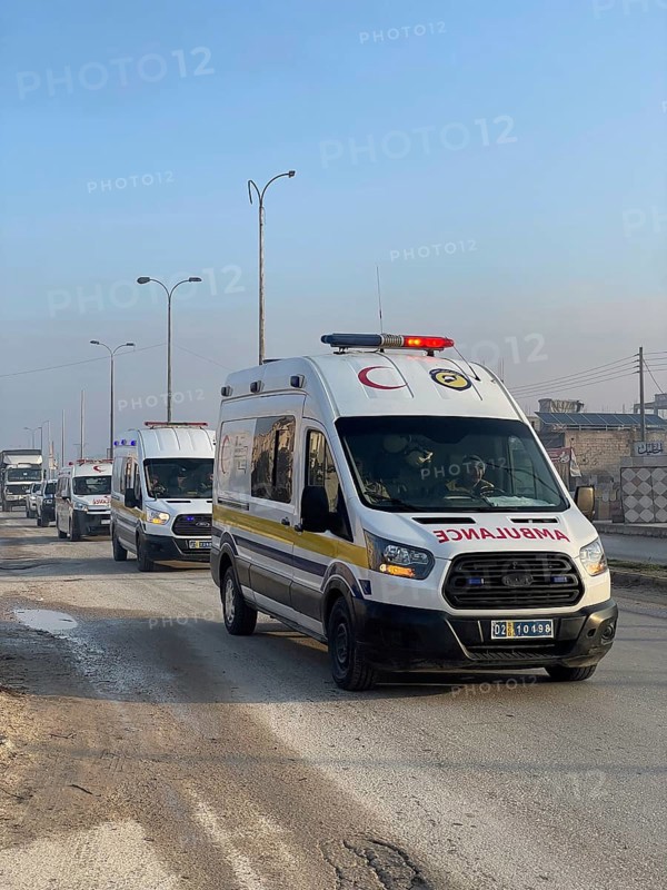 In Aleppo, Syria on January 25, 2026, a 24-vehicle humanitarian aid convoy, carrying UN relief items, departs for Ayn al-Arab. The mission follows a 15-day extension of the temporary ceasefire between the Syrian government and the YPG, Aleppo, Ayn al-Arab, Syria