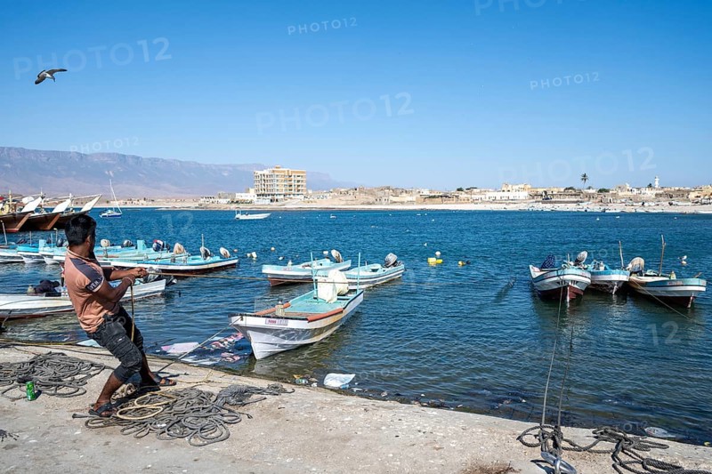 Fishing boats in Mirbat harbour, Oman