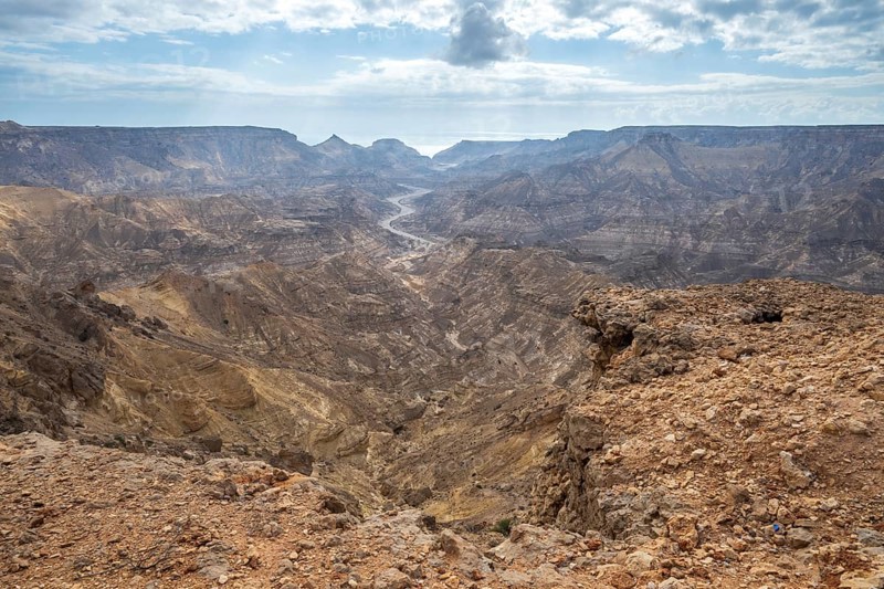 Barren mountains and gorges near Ash Shuwaymiyah, Oman