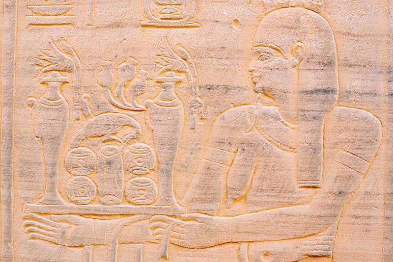 Relief at the double temple of Kom Ombo, Kom Ombo, Egypt