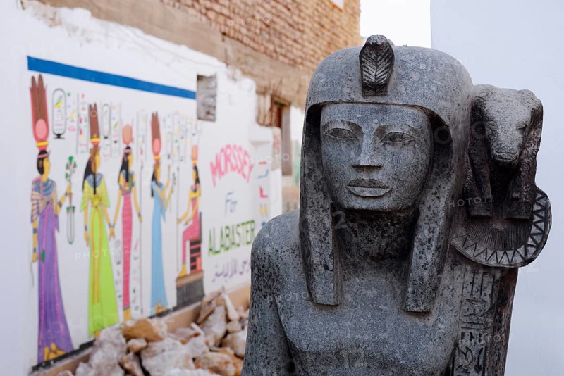 Sculpture at an alabaster factory, Luxor, Egypt