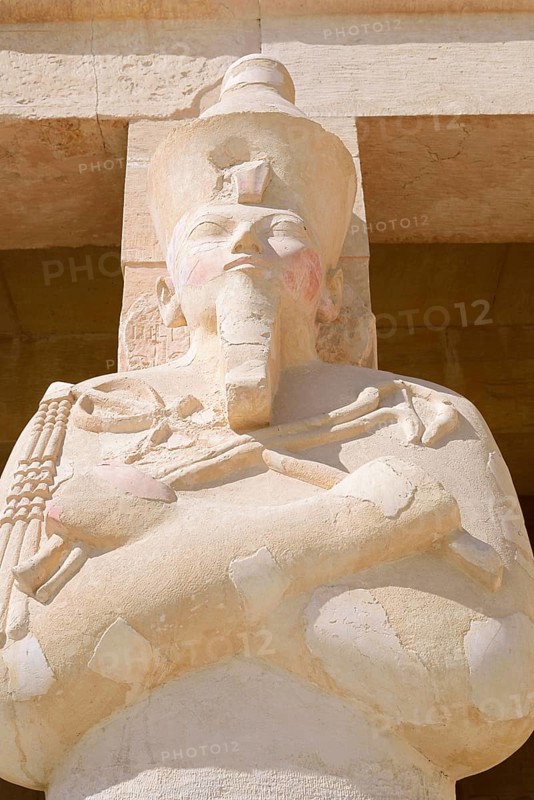Osiris Pillar at Hatshepsut Temple, Hatshepsut Mortuary Temple, Deir el-Bahari, Thebes, Luxor, Egypt