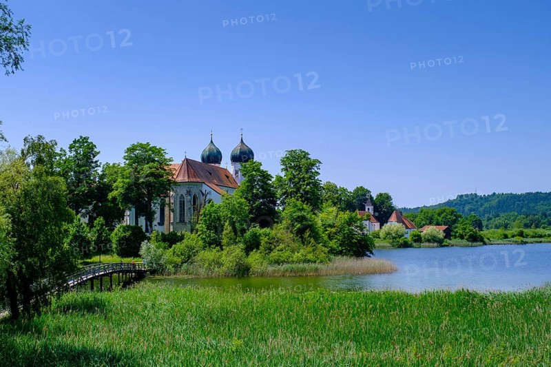 Kloster Seeon am Seeoner See, Seeon, Chiemgau, Upper Bavaria, Bavaria, Germany