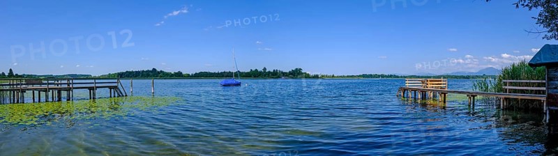 Steg am Chiemsee bei Prien, Chiemgau, Upper Bavaria, Bavaria, Upper Bavaria, Bavaria, Germany