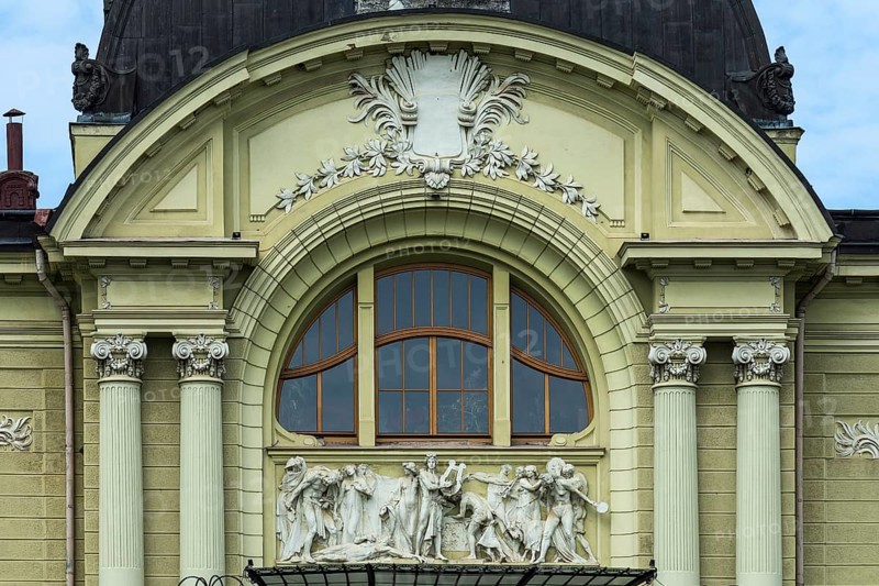 Detail of Olha-Kobylianska Theatre Czernowicz, Bukovina, Ukraine