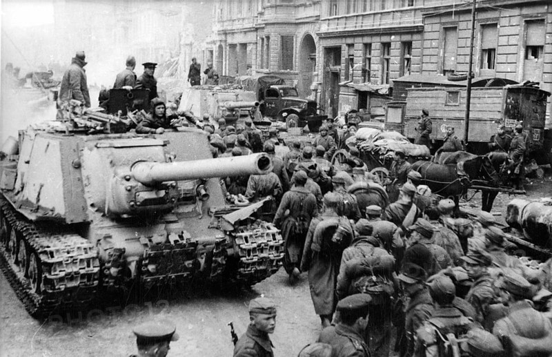 German prisoners on their way to Moscow. Berlin, Germany, May 1945