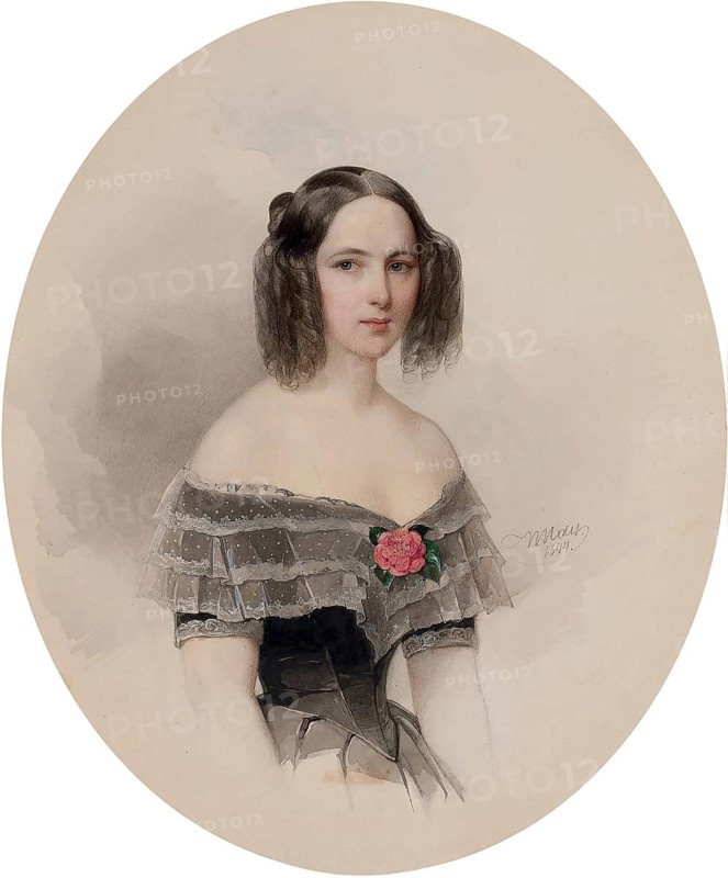 Alexander Pushkin (1799-1837), portrait of his woman Natalya Pushkina, Russian writer, historical Russia. Pushkin is regarded by most of his compatriots as the Russian national poet - far ahead of all others such as Tolstoy, Dostoevsky or Gogol