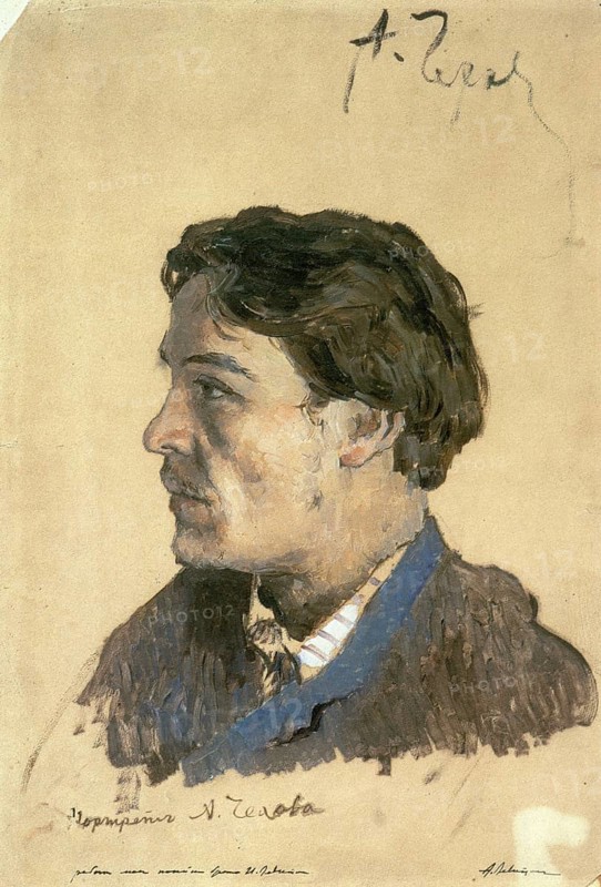 Anton Chekhov (1860-1904), Portrait of Levitans, Russian writer, historical Russia. With his typically neutral and restrained way of depicting aspects of the life and way of thinking of people in the Russian provinces, Chekhov is considered one of the most important authors in Russian literature