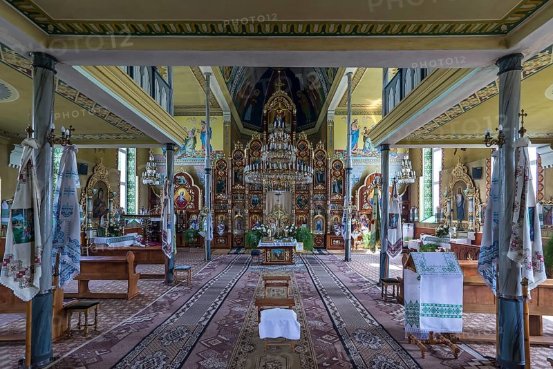 Interior of the former German Protestant Church today Greek Catholic, Lanivka, Ukraine