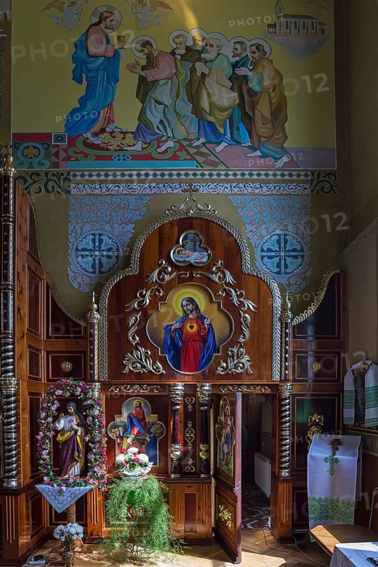 Page age in the former German Protestant Church today Greek Catholic, Lanivka, Ukraine