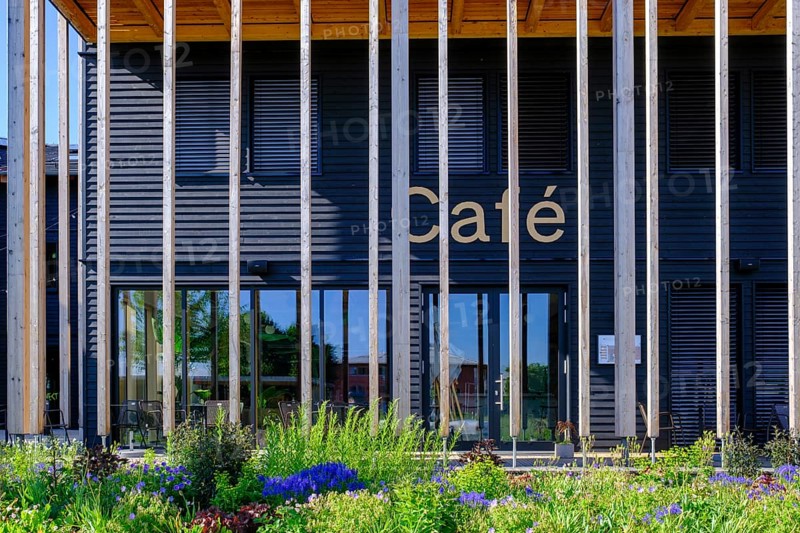 Cafe, Gewerbepark, Seeon, Chiemgau, Upper Bavaria, Bavaria, Germany