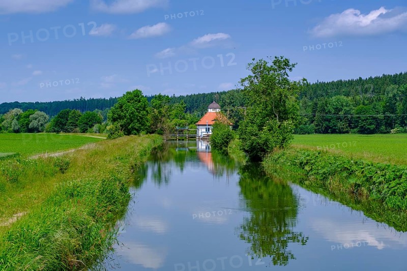 Power plant, Rot bei Niedernzell, Rottal, Upper Swabia, Baden-Württemberg, Germany