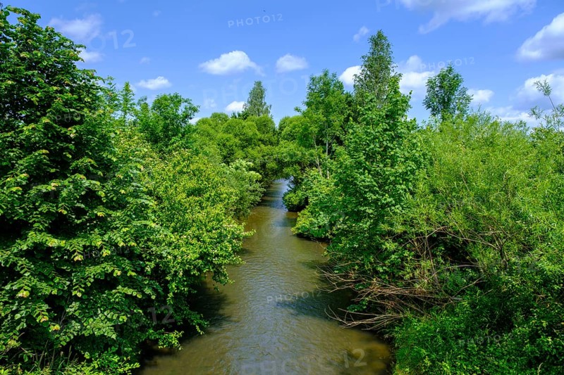 River Rot near Edelbeuern, Rottal, Upper Swabia, Baden-Württemberg, Germany