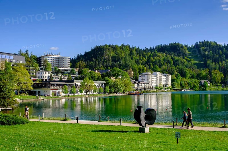 Waterfront hotels, spa town, Bled, Lake Bled, Slovenia