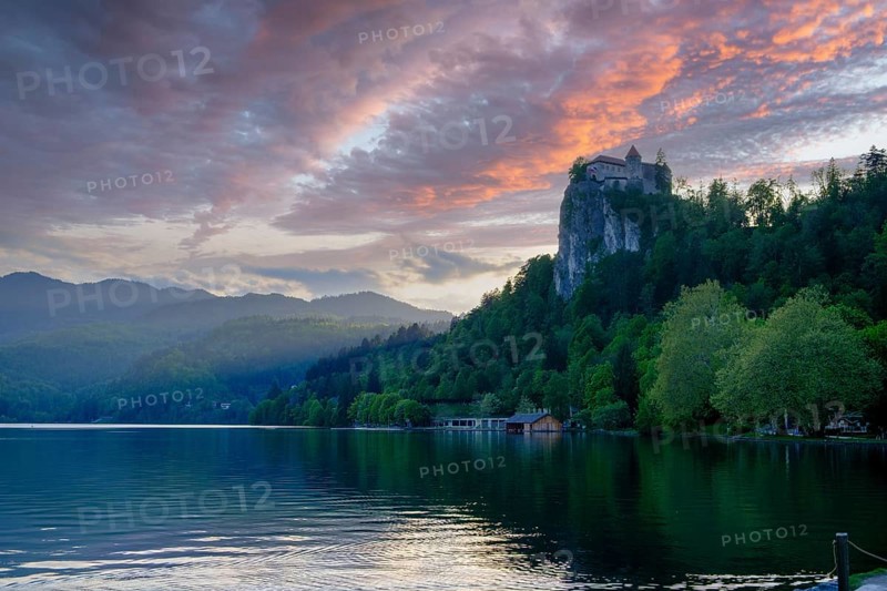 Evening at Bled Castle, Lake Bled, Slovenia