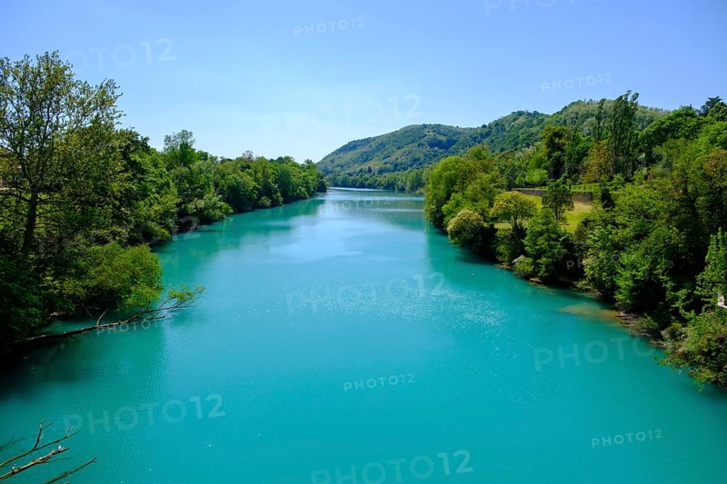 Isonzo River, Soca from Ponte di Piuma, Gorizia, Gorizia, Gorica, Friuli-Venezia Giulia, Italy