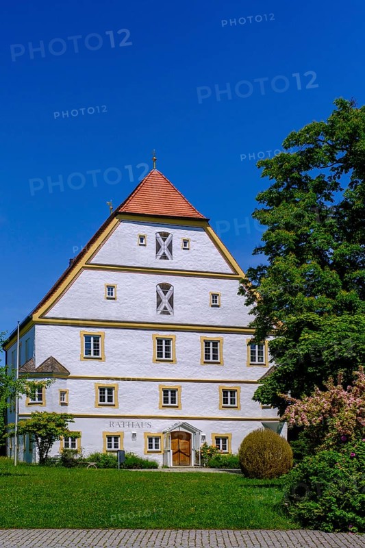 Town hall in former castle, Schechen, Upper Bavaria, Bavaria, Germany