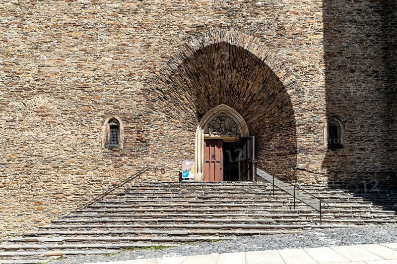 Impressive main portal of St. Anne's Church in Annaberg, Annaberg-Buchholz, Ore Mountains, Saxony, Germany