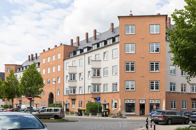Historic Helenenhof residential complex on Walter-Oertel-Straße, Art Nouveau villas and Wilhelminian era buildings on Kassberg, Chemnitz, Saxony, Germany