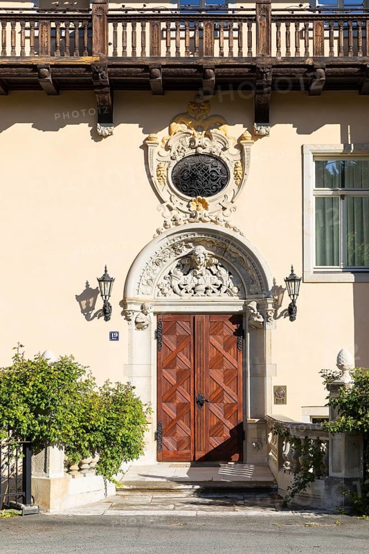 Detail at Cotta Castle in Grosscotta, Dohma, Saxon Switzerland, Saxony, Germany
