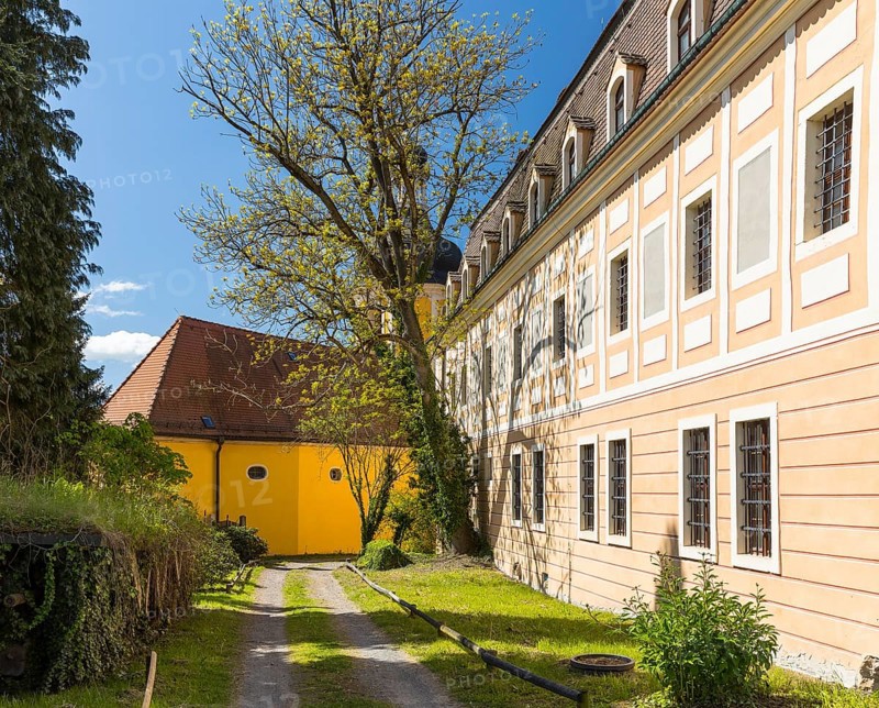 Zuschendorf country castle and church, Pirna, Saxony, Germany