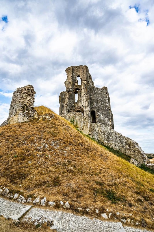 Ruins of Corfe Castle, Wareham, Dorset, England, United Kingdom