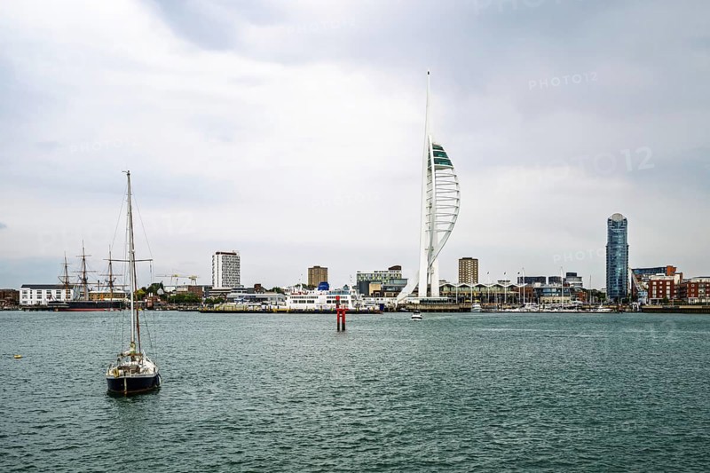 Portsmouth Harbour over Spinnaker Tower, Portsmouth, Gosport, England, United Kingdom