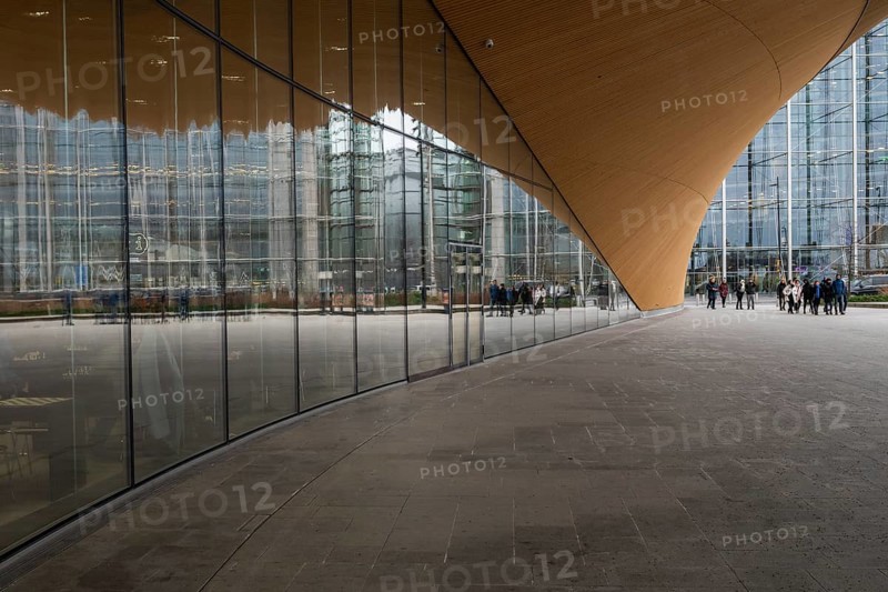 Entrance area, Central Library and Oodi Cultural Center, designed by ALA Architects, Helsinki, Finland