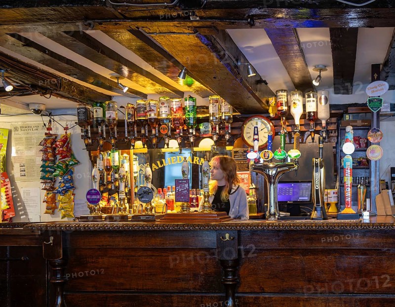 Inside the Allied Arms historic public house, Reading, Berkshire, England, UK