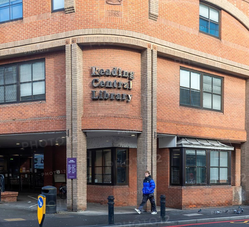 Reading Central Library building in town centre of Reading, Berkshire, England, UK