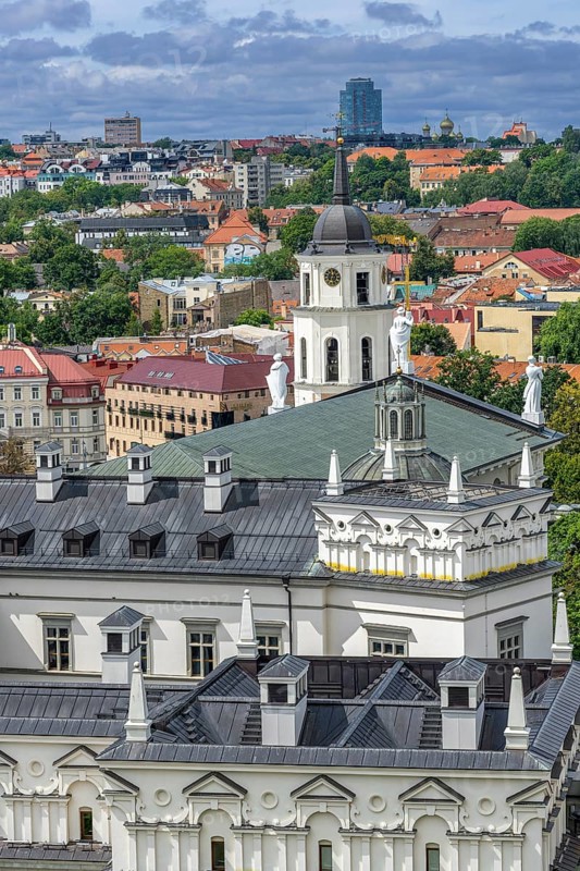 View over Grand Ducal Palace, Palace of the Grand Dukes of Lithuania in the Old Town of Vilnius, Lithuania, Baltic states