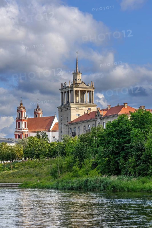 Church of Saints Philip and James and House of Scientists near the Lukišk? s Square in the Old Town of the capital city Vilnius, Lithuania
