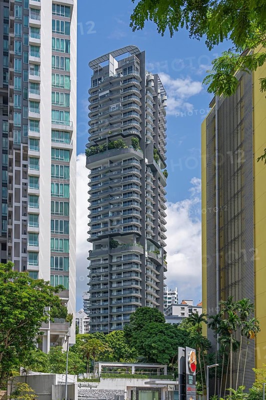 Espada condominium, residential high-rise building with flats and apartments in River Valley, Central Area in the city Singapore, Southeast Asia