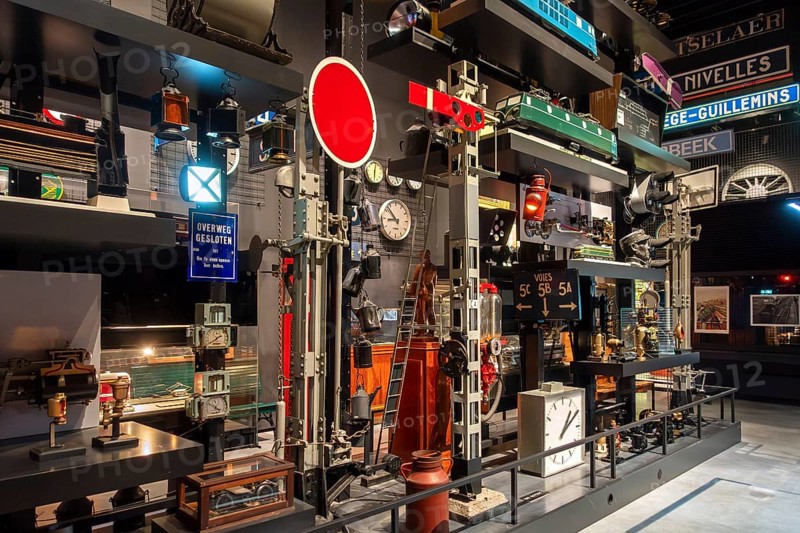 Interior of Train World, railway museum in Schaerbeek, Schaarbeek, Brussels, Belgium
