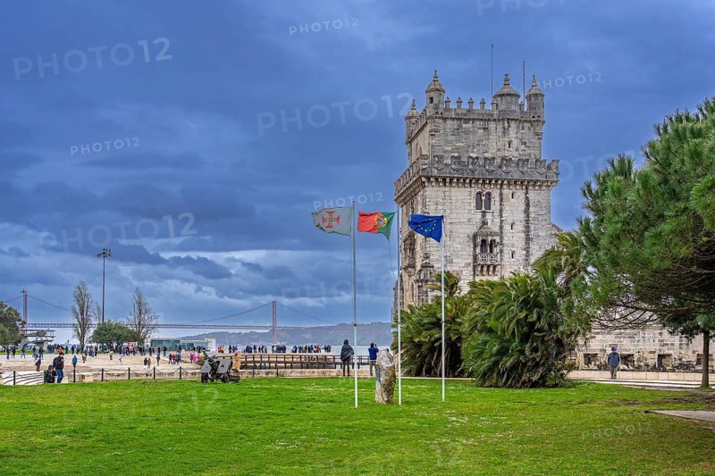 Tower of Saint Vincent / Torre de Belém, 16th-century fortification in Portuguese Manueline style in Santa Maria de Belém, Lisbon / Lisboa, Portugal