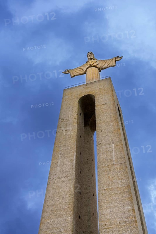 Jesus statue at the Sanctuary of Christ the King / Santuário de Cristo Rei in the city Almada, Lisbon / Lisboa, Portugal