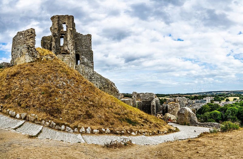Ruins of Corfe Castle, Wareham, Dorset, England, United Kingdom