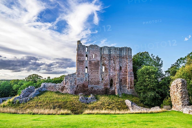 Ruins of Norham Castle and River Tweed, Norham, Northumberland, England, United Kingdom