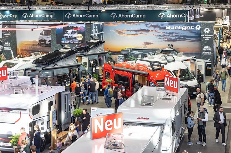 Caravan — Motor — Touristik exhibition opened in Stuttgart. According to the exhibition organizer, CMT is the world's largest public trade fair for tourism and leisure. With around 1660 exhibitors, CMT is fully booked. Around 100 countries present travel destinations. As the first travel trade fair of the year, the trade fair has an important pilot function, particularly for the carvaning industry. Stuttgart, Baden-Württemberg, Germany