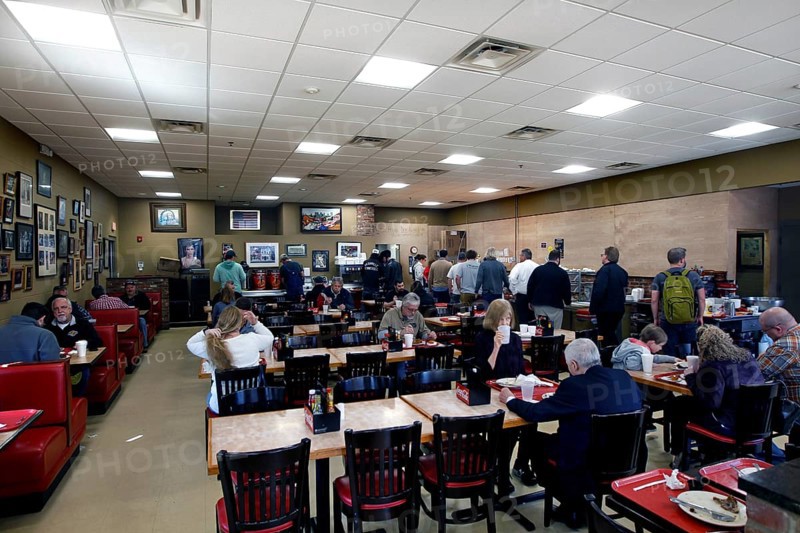Guests at a retro restaurant serving traditional food in Nashville, Nashville, Tennessee, USA