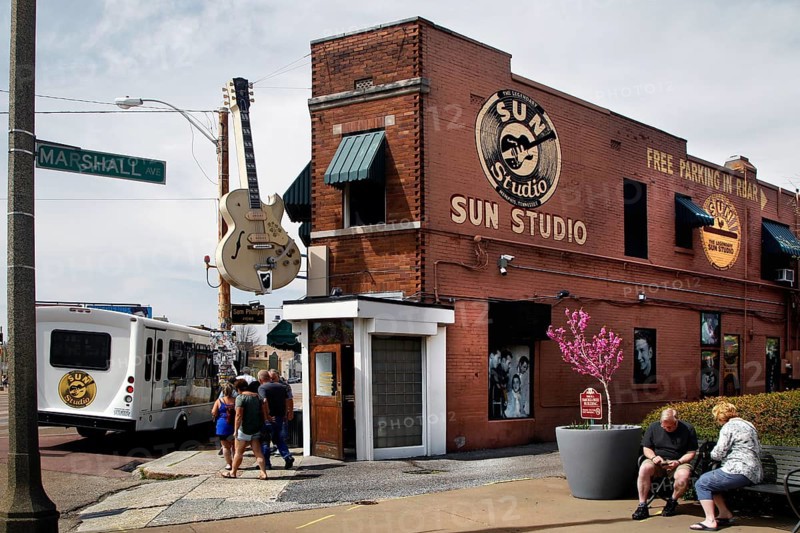 Sun Studio, a major music studio in downtown Memphis, visited by tourists, Memphis, Tennessee, USA