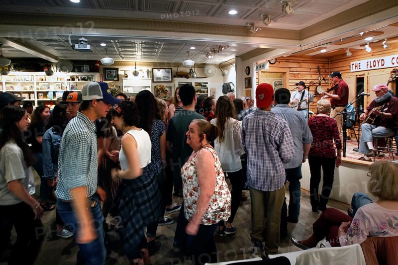 People dance during an event at Floyd Country Store, Floyd, Virginia, USA