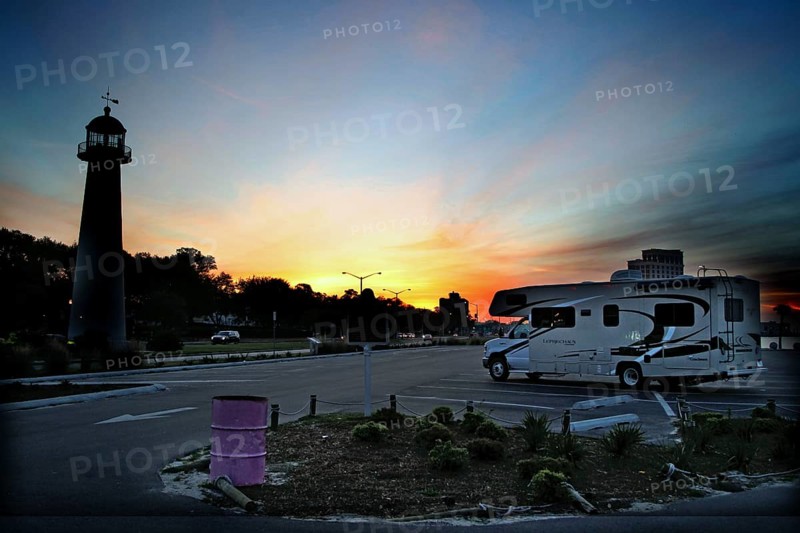 A lighthouse in Biloxi during sunrise, Biloxi, Mississippi, USA