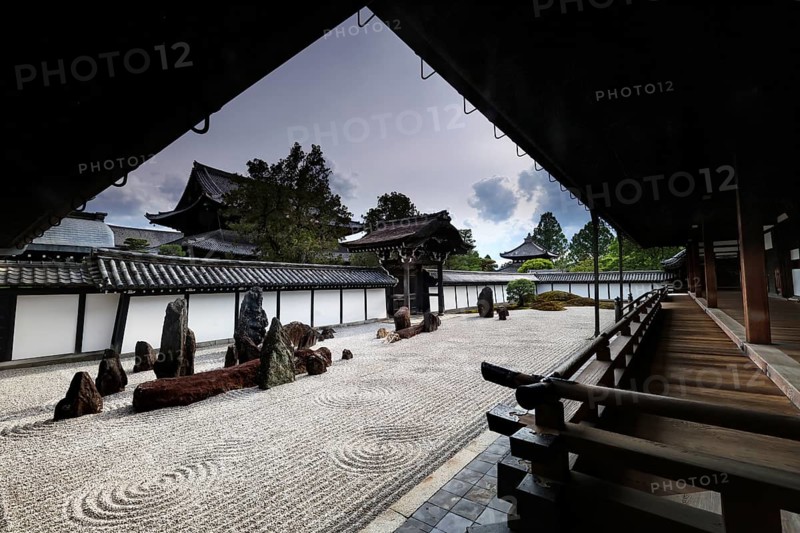 Zen garden of Tofuku-ji Temple in meditative contemplation