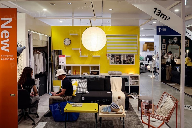 Ikea exhibition in Tokyo, colorful interior design with modern furniture, Tokyo, Shibuya, Japan
